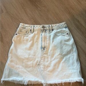 Abercrombie & Fitch Light Wash Denim Mini Skirt — Off-White